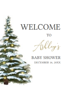 563 Christmas Tree Baby Shower Welcome Sign A3: 563 Christmas Tree Baby Shower Welcome Sign