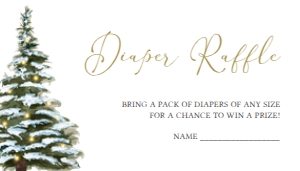 563 Christmas Tree Baby Shower Diaper Raffle: 563 Christmas Tree Baby Shower Invitation Set
