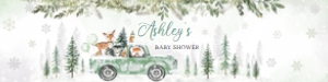 562 Green Winter Woodland Truck Baby Shower Bottle Label: 562 Green Winter Woodland Truck Baby Shower Bottle Label