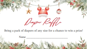 565 Merry Little Christmas Clothes Baby Shower Diaper Raffle: 565 Merry Little Christmas Clothes Baby Shower Invitation Set