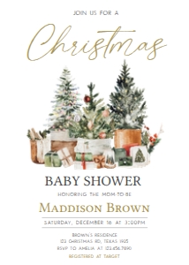 564 Christmas Trees Baby Shower Invitation: 564 Christmas Trees Baby Shower Invitation Set