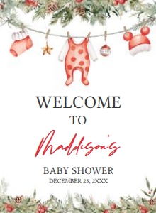 565 Merry Little Christmas Clothes Baby Shower Welcome Sign 11X15: 565 Merry Little Christmas Clothes Baby Shower Welcome Sign