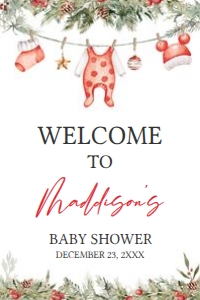 565 Merry Little Christmas Clothes Baby Shower Welcome Sign 24X36: 565 Merry Little Christmas Clothes Baby Shower Welcome Sign