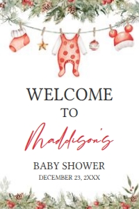 565 Merry Little Christmas Clothes Baby Shower Welcome Sign 20X30: 565 Merry Little Christmas Clothes Baby Shower Welcome Sign