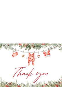 565 Merry Little Christmas Clothes Baby Shower Thank You Card: 565 Merry Little Christmas Clothes Baby Shower Invitation Set