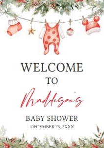 565 Merry Little Christmas Clothes Baby Shower Welcome Sign A3: 565 Merry Little Christmas Clothes Baby Shower Welcome Sign