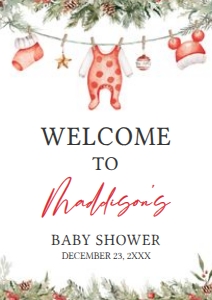 565 Merry Little Christmas Clothes Baby Shower Welcome Sign A4: 565 Merry Little Christmas Clothes Baby Shower Welcome Sign