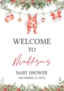 565 Merry Little Christmas Clothes Baby Shower Welcome Sign A1: 565 Merry Little Christmas Clothes Baby Shower Welcome Sign