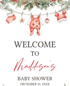 565 Merry Little Christmas Clothes Baby Shower Welcome Sign A2: 565 Merry Little Christmas Clothes Baby Shower Welcome Sign