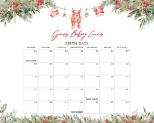 565 Merry Little Christmas Clothes Baby Shower Calendar 20x16: 565 Merry Little Christmas Clothes Baby Shower Calendar