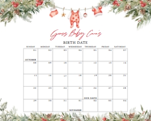 565 Merry Little Christmas Clothes Baby Shower Calendar 10x8: 565 Merry Little Christmas Clothes Baby Shower Calendar