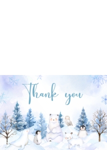 566 Blue Arctic Animals Baby Shower Thank You Card: 566 Blue Arctic Animals Baby Shower Mega Bundle