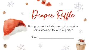 567 Minimalist Santa Baby Baby Shower Diaper Raffle: 567 Minimalist Santa Baby Baby Shower Invitation Set