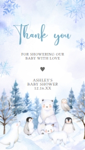 566 Blue Arctic Animals Favor Tag: 566 Blue Arctic Animals Baby Shower Mega Bundle