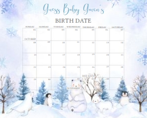 566 Blue Arctic Animals Baby Shower Calendar 20x16: 566 Blue Arctic Animals Baby Shower Mega Bundle
