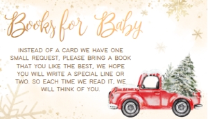 569 Red Winter Truck Baby Shower Books for Baby: 569 Red Winter Truck Baby Shower Invitation Set