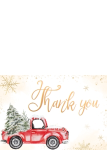 569 Red Winter Truck Baby Shower Thank You Card: 569 Red Winter Truck Baby Shower Invitation Set