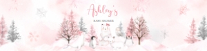 568 Pink Arctic Animals Baby Shower Bottle Label: 568 Pink Arctic Animals Baby Shower Bottle Label