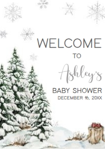 572 Baby It's Cold Outside Tree Baby Shower Welcome Sign A2: 572 Baby It's Cold Outside Tree Baby Shower Welcome Sign