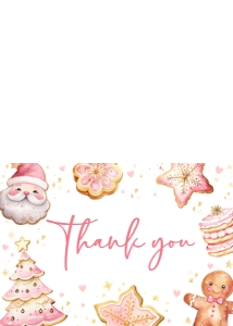 574 Pink Cookies Baby Shower Thank You Card: 574 Pink Cookies Baby Shower Invitation Set