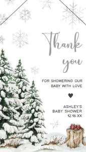 572 Baby It's Cold Outside Tree Baby Shower Favor Tag with Line: 572 Baby It's Cold Outside Tree Baby Shower Favor Tag