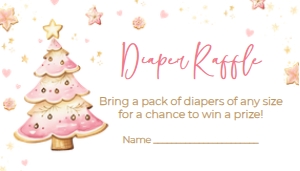 574 Pink Cookies Baby Shower Diaper Raffle: 574 Pink Cookies Baby Shower Invitation Set