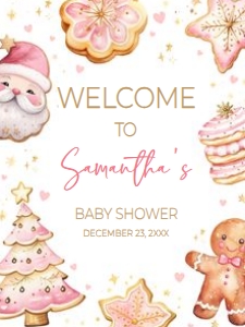 574 Pink Cookies Baby Shower Welcome Sign 18X24: 574 Pink Cookies Baby Shower Welcome Sign