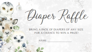 575 Greenery Arctic Animals Baby Shower Diaper Raffle: 575 Greenery Arctic Animals Baby Shower Invitation Set
