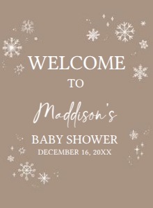 579 Brown White Baby it's Cold Outside Baby Shower Welcome Sign 11x15: 579 Brown White Baby it's Cold Outside Baby Shower Welcome Sign