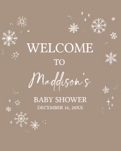579 Brown White Baby it's Cold Outside Baby Shower Welcome Sign 16x20: 579 Brown White Baby it's Cold Outside Baby Shower Welcome Sign