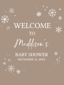 579 Brown White Baby it's Cold Outside Baby Shower Welcome Sign 18x24: 579 Brown White Baby it's Cold Outside Baby Shower Welcome Sign