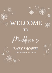 579 Brown White Baby it's Cold Outside Baby Shower Welcome Sign A1: 579 Brown White Baby it's Cold Outside Baby Shower Welcome Sign
