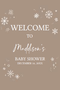 579 Brown White Baby it's Cold Outside Baby Shower Welcome Sign 20x30: 579 Brown White Baby it's Cold Outside Baby Shower Welcome Sign