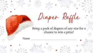 578 Santa Hat Baby Shower Diaper Raffle: 578 Santa Hat Baby Shower Invitation Set