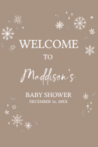 579 Brown White Baby it's Cold Outside Baby Shower Welcome Sign 24x36: 579 Brown White Baby it's Cold Outside Baby Shower Welcome Sign