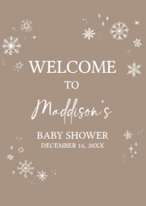 579 Brown White Baby it's Cold Outside Baby Shower Welcome Sign A4: 579 Brown White Baby it's Cold Outside Baby Shower Welcome Sign