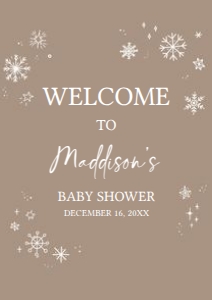 579 Brown White Baby it's Cold Outside Baby Shower Welcome Sign A2: 579 Brown White Baby it's Cold Outside Baby Shower Welcome Sign