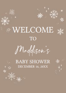 579 Brown White Baby it's Cold Outside Baby Shower Welcome Sign A3: 579 Brown White Baby it's Cold Outside Baby Shower Welcome Sign