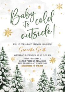 580 Pine Trees Baby its Cold Outside Baby Shower Invitation: 580 Pine Trees Baby its Cold Outside Baby Shower Invitation