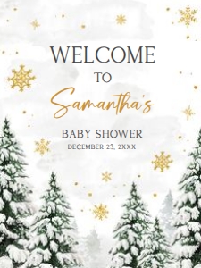 580 Pine Trees Baby its Cold Outside Baby Shower Welcome Sign 18x24: 580 Pine Trees Baby its Cold Outside Baby Shower Welcome Sign