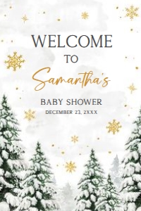 580 Pine Trees Baby its Cold Outside Baby Shower Welcome Sign 20x30: 580 Pine Trees Baby its Cold Outside Baby Shower Welcome Sign