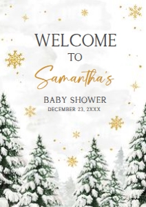 580 Pine Trees Baby its Cold Outside Baby Shower Welcome Sign A1: 580 Pine Trees Baby its Cold Outside Baby Shower Welcome Sign
