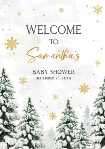 580 Pine Trees Baby its Cold Outside Baby Shower Welcome Sign A2: 580 Pine Trees Baby its Cold Outside Baby Shower Welcome Sign