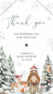 582 Silver Winter Wonderland Baby Shower Favor Tag with Line: 582 Silver Winter Wonderland Baby Shower Favor Tag