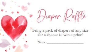 587 Valentine Baby Shower Diaper Raffle: 587 Valentine Baby Shower Invitation Set