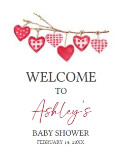 588 A Little Sweetheart Baby Shower Welcome Sign 16x20: 588 A Little Sweetheart Baby Shower Welcome Sign