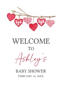 588 A Little Sweetheart Baby Shower Welcome Sign 11x15: 588 A Little Sweetheart Baby Shower Welcome Sign