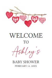 588 A Little Sweetheart Baby Shower Welcome Sign 20x30: 588 A Little Sweetheart Baby Shower Welcome Sign