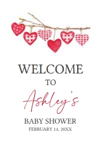 588 A Little Sweetheart Baby Shower Welcome Sign 24x36: 588 A Little Sweetheart Baby Shower Welcome Sign