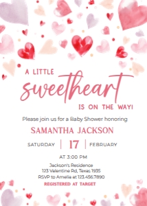 587 Valentine Baby Shower Invitation: 587 Valentine Baby Shower Invitation
